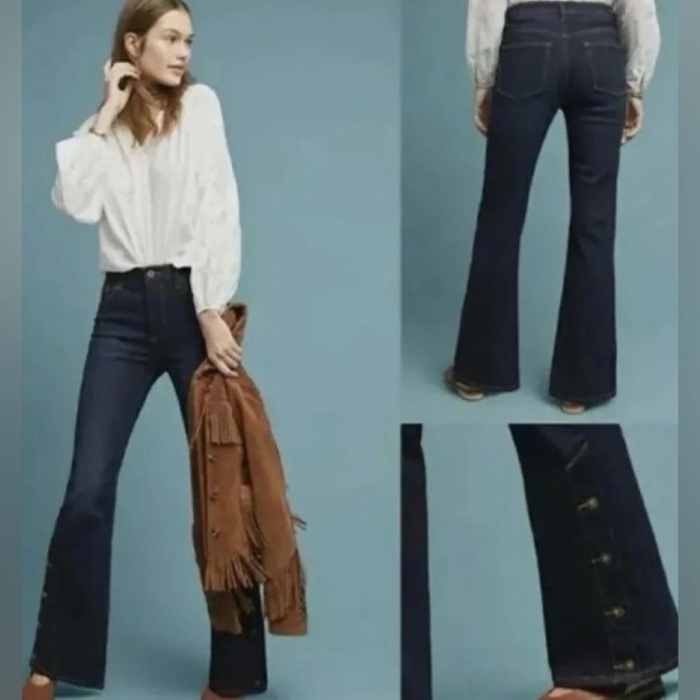 Pilcro and the Letterpress Dark Blue Flare Jeans